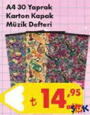 RHİNO A4 30 YAPRAK KARTON KAPAK MÜZİK DEFTERİ indirimli fiyat RHİNO A4 30 YAPRAK KARTON KAPAK MÜZİK DEFTERİ fiyat ve kampanya bilgisi